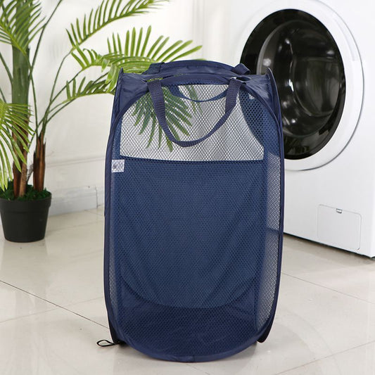 Foldable Laundry Hamper Navy blue 01