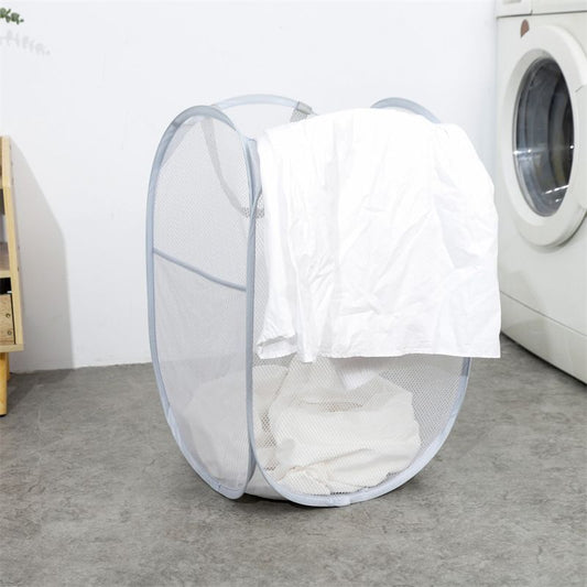 Foldable Laundry Hamper Light Gray 02
