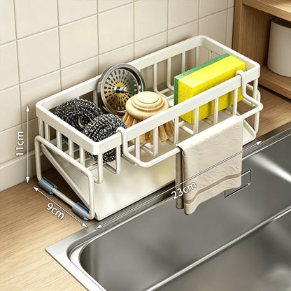 Low Profile Tilted Dish Drying Rack-Cream White 02