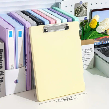 A4 File Box Clip Board 2-in-1, Large Capacity Storage, Strong Metal Clip, Corner Protection Design, Writing Pad, Essential for Organizing Documents/PINK