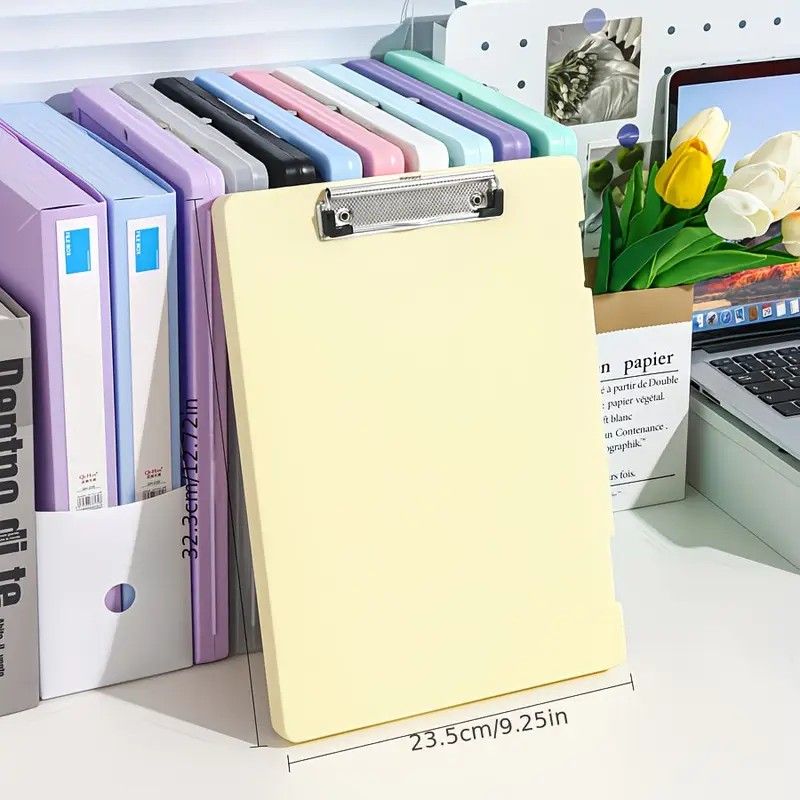 A4 File Box Clip Board 2-in-1, Large Capacity Storage, Strong Metal Clip, Corner Protection Design, Writing Pad, Essential for Organizing Documents/GREEN
