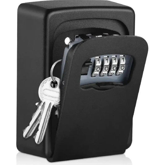 Household Wall-Mounted Key Box, Waterproof Secure Key Lockbox with Combination Lock, Large-Capacity Outdoor Key Safe for Storing Spare House Keys.BLACK