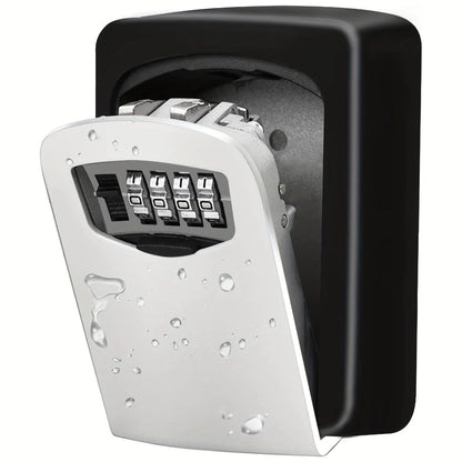 Household Wall-Mounted Key Box, Waterproof Secure Key Lockbox with Combination Lock, Large-Capacity Outdoor Key Safe for Storing Spare House Keys.BLACK