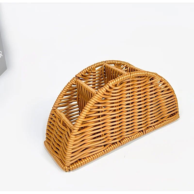 Handwoven Remote Control Storage Box, eco-friendly material, large capacity for categorized storage, fits coffee tables and desktops, easily eliminates clutter, adding a natural and warm touch to your home.（brown）