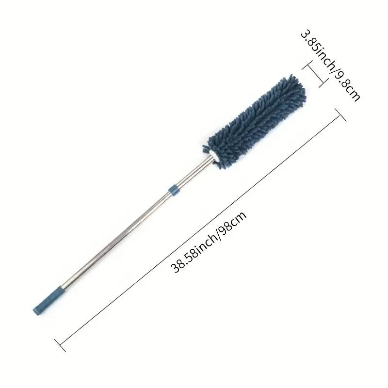 Coffee Brown Household Cleaning Duster / Static Duster / Dust Sweeper / Telescopic & Non-Shedding / Washable / High-Reach Cleaning Tool / Cleaning Tools & Supplies