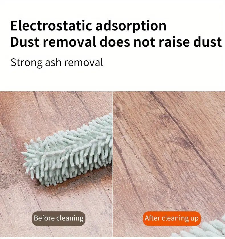 Coffee Brown Household Cleaning Duster / Static Duster / Dust Sweeper / Telescopic & Non-Shedding / Washable / High-Reach Cleaning Tool / Cleaning Tools & Supplies