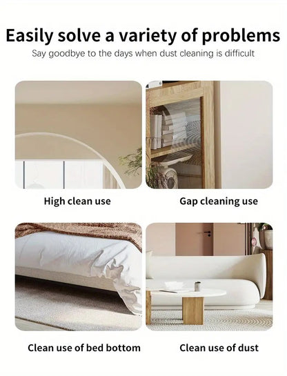 khaki Household Cleaning Duster / Static Duster / Dust Sweeper / Telescopic & Non-Shedding / Washable / High-Reach Cleaning Tool / Cleaning Tools & Supplies