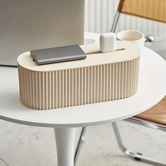 1 Multi-Scene Cable Storage Box Durable Desktop TV Cable Management System with Lid  Scratch-Resistant Storage Case, Suitable for Power Strips, Chargers, and Home Office Supplies .(beige)