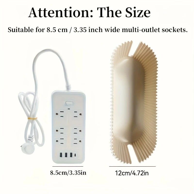 1 Multi-Scene Cable Storage Box Durable Desktop TV Cable Management System with Lid  Scratch-Resistant Storage Case, Suitable for Power Strips, Chargers, and Home Office Supplies .(beige)