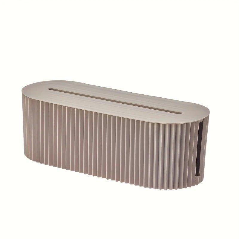 1 Multi-Scene Cable Storage Box Durable Desktop TV Cable Management System with Lid  Scratch-Resistant Storage Case, Suitable for Power Strips, Chargers, and Home Office Supplies .(beige)