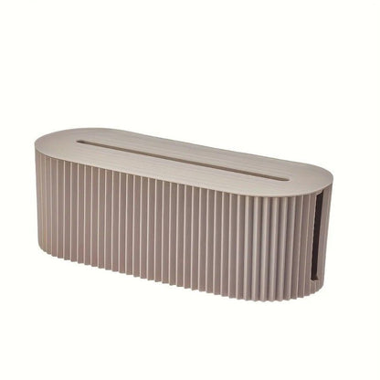 1 Multi-Scene Cable Storage Box Durable Desktop TV Cable Management System with Lid  Scratch-Resistant Storage Case, Suitable for Power Strips, Chargers, and Home Office Supplies .(beige)