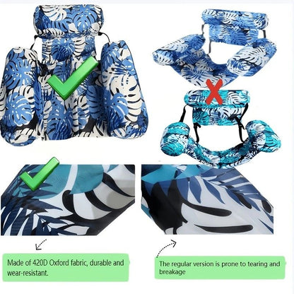 Water Floating Lounge Chair: Floating Pillow Design, Stable Sitting and Lying, Durable Oxford Fabric, Pool and Beach Vacation Companion.BLUE