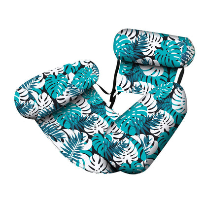 Water Floating Lounge Chair: Floating Pillow Design, Stable Sitting and Lying, Durable Oxford Fabric, Pool and Beach Vacation Companion.BLUE