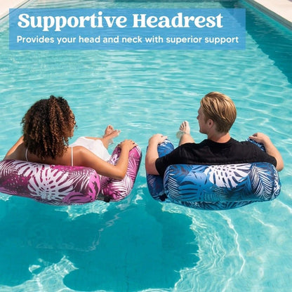 Water Floating Lounge Chair: Floating Pillow Design, Stable Sitting and Lying, Durable Oxford Fabric, Pool and Beach Vacation Companion。PINK
