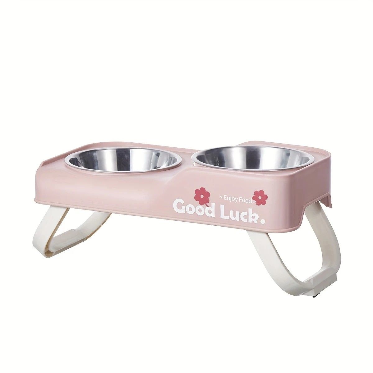 Dopamine Color Pet Bowl Set, Anti-Slip Adjustable Height Design for Small/Medium Dogs and Cats（blue)