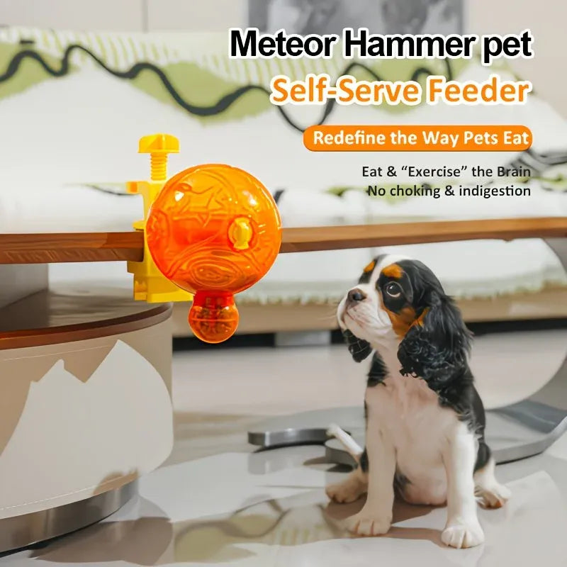 Pet Puzzle Spinning Feeder: 360° Slow Feeding Portion Control, Clip-On Installation, Eat While Playing/the little orange