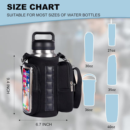 Transparent Single Row 6 Magnet Fitness Water Bottle Bag: HD touchscreen phone pocket, multi-pocket storage, thickened wear-resistant material securely attaches to equipment, one bag handles all sports and travel needs./PINK