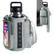 Transparent Single Row 6 Magnet Fitness Water Bottle Bag: HD touchscreen phone pocket, multi-pocket storage, thickened wear-resistant material securely attaches to equipment, one bag handles all sports and travel needs./GREY