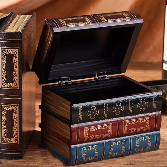 European Vintage Faux Book Storage Box, Combines Decoration & Organization, Perfect for Study, Living Room & More