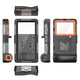 15m Waterproof Phone Case for Diving & Surfing - 1 Hour Underwater Shooting, Dual Seal, Zinc Alloy Buckle, Fits iPhone Samsung Xiaomi up to 6.9 Inch(black+orange)
