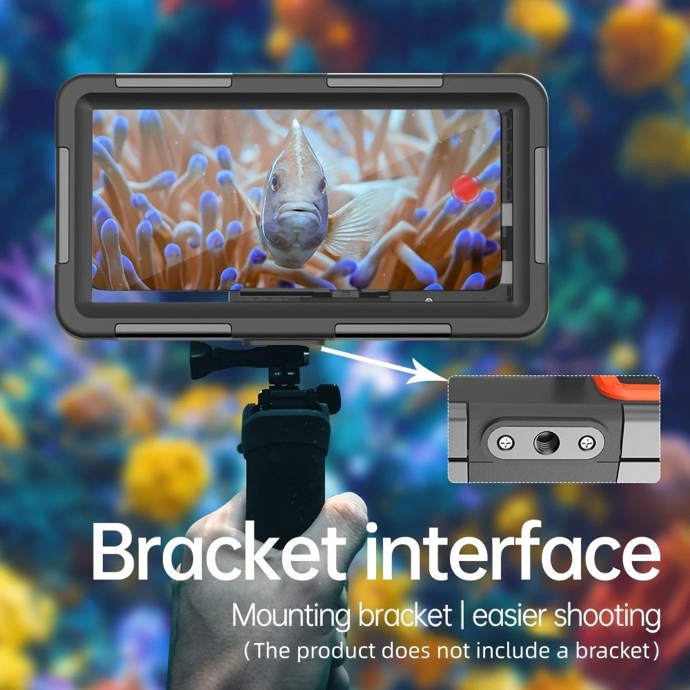 15m Waterproof Phone Case for Diving & Surfing - 1 Hour Underwater Shooting, Dual Seal, Zinc Alloy Buckle, Fits iPhone Samsung Xiaomi up to 6.9 Inch(yellow+black)