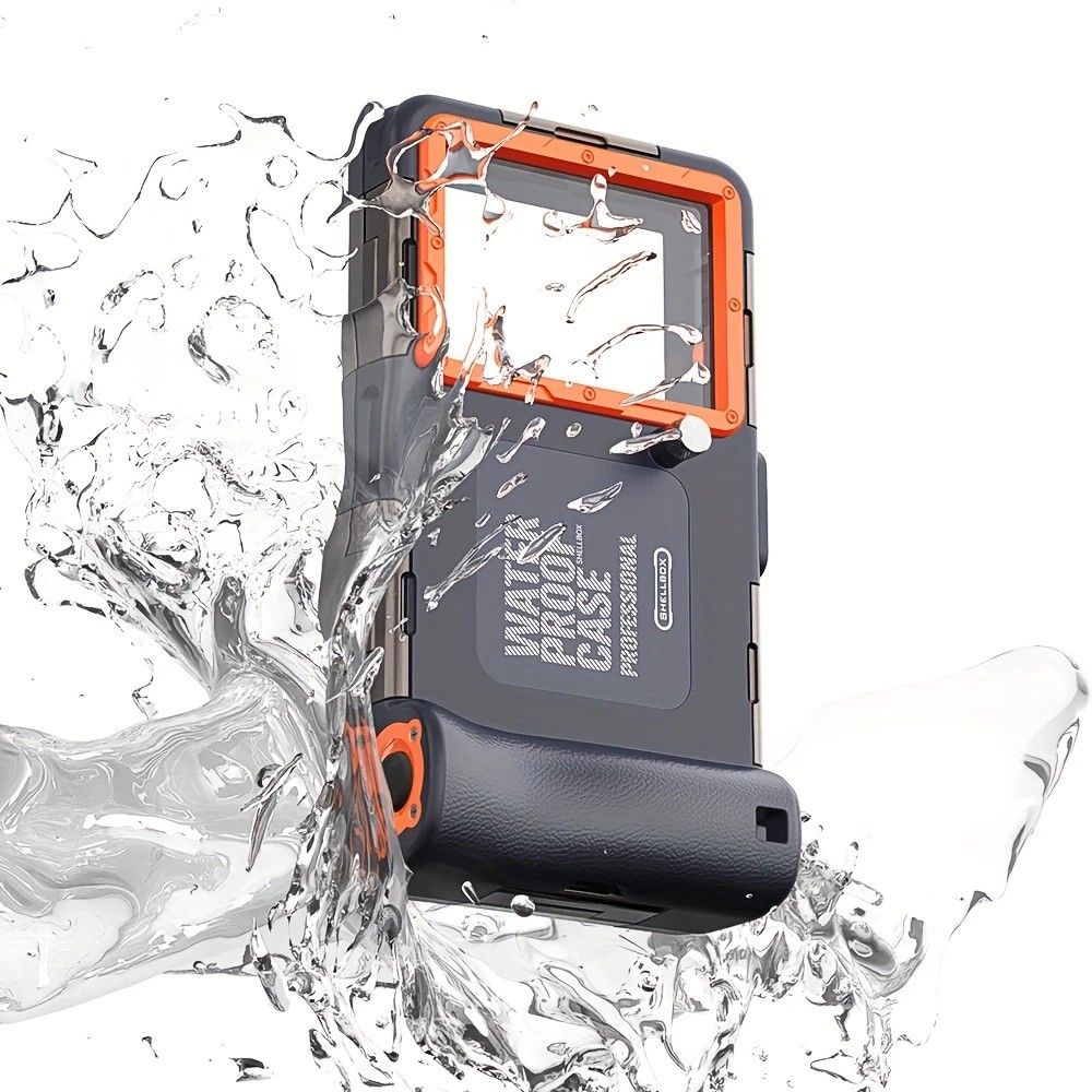 15m Waterproof Phone Case for Diving & Surfing - 1 Hour Underwater Shooting, Dual Seal, Zinc Alloy Buckle, Fits iPhone Samsung Xiaomi up to 6.9 Inch(black+green)