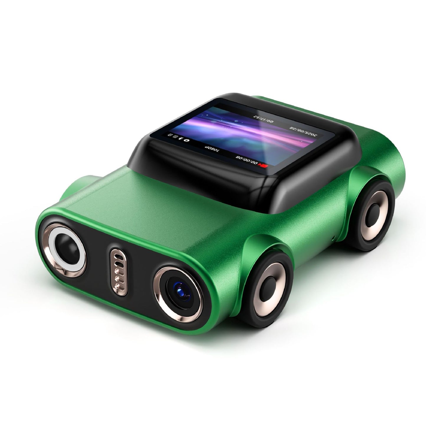 Creative Car-Shaped 2K HD Thumb Camera: Mini & Portable, Auto Focus, Clear in Low Light, Captures Every Wonderful Moment of Childhood and Life（G5 dark green 32G memory card）