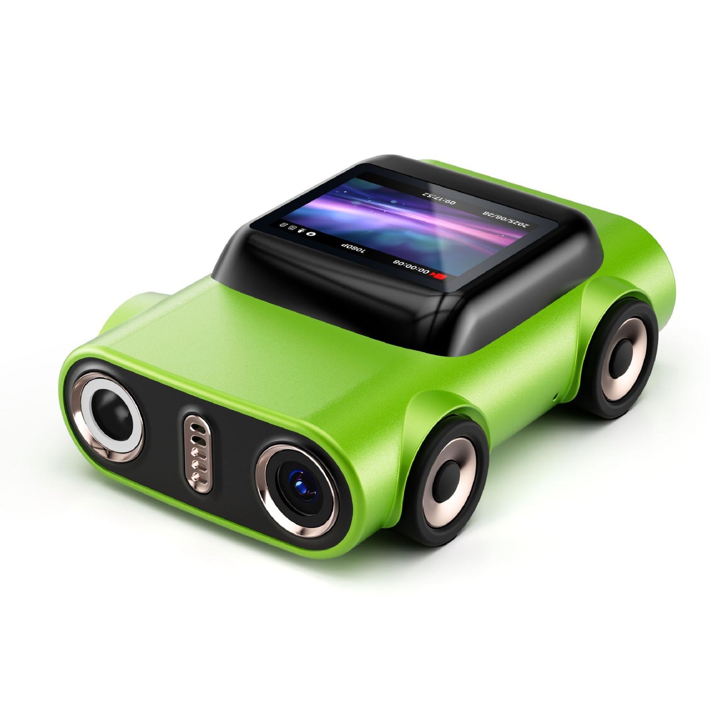 Creative Car-Shaped 2K HD Thumb Camera: Mini & Portable, Auto Focus, Clear in Low Light, Captures Every Wonderful Moment of Childhood and Life（G5 yellow 32G memory card）