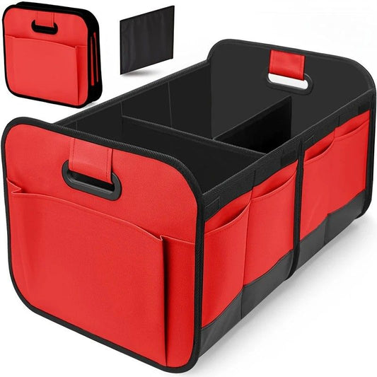 1 Car Trunk Organizer, Automotive Storage, Reinforced Handle, Foldable Multi-Compartment Car Organizer, 600D Oxford Fabric, Suitable for Any Car, SUV, Minivan, Vehicle Storage.red