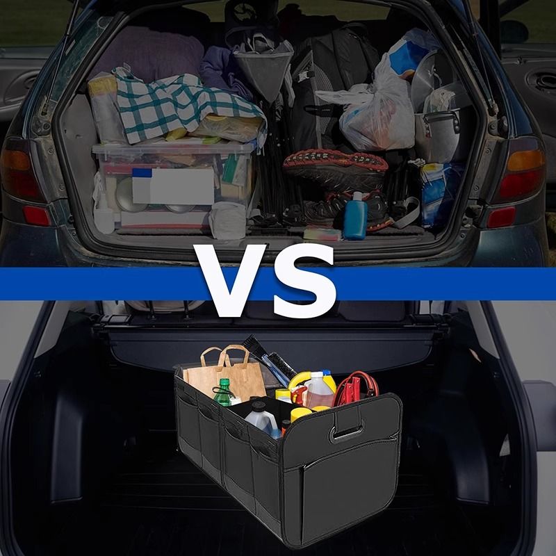 1 Car Trunk Organizer, Automotive Storage, Reinforced Handle, Foldable Multi-Compartment Car Organizer, 600D Oxford Fabric, Suitable for Any Car, SUV, Minivan, Vehicle Storage.red