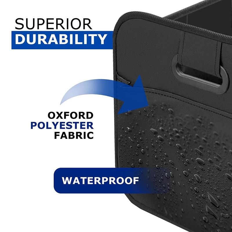 1 Car Trunk Organizer, Automotive Storage, Reinforced Handle, Foldable Multi-Compartment Car Organizer, 600D Oxford Fabric, Suitable for Any Car, SUV, Minivan, Vehicle Storage.GREY