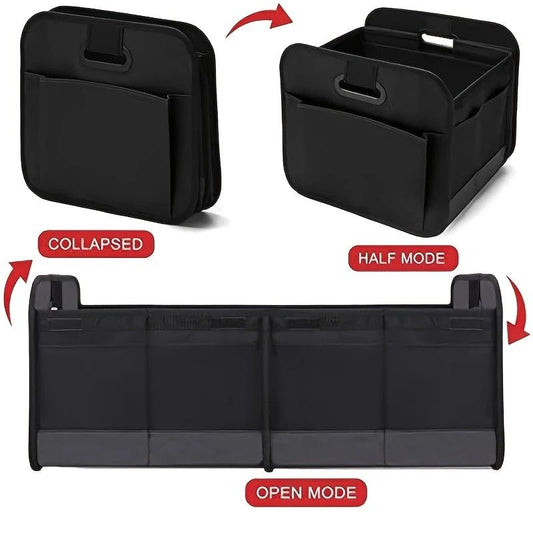 1 Car Trunk Organizer, Automotive Storage, Reinforced Handle, Foldable Multi-Compartment Car Organizer, 600D Oxford Fabric, Suitable for Any Car, SUV, Minivan, Vehicle Storage.BLUE
