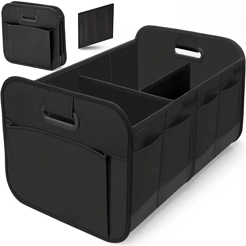 1 Car Trunk Organizer, Automotive Storage, Reinforced Handle, Foldable Multi-Compartment Car Organizer, 600D Oxford Fabric, Suitable for Any Car, SUV, Minivan, Vehicle Storage.BLUE
