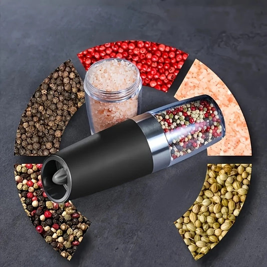 Black Gravity - sensing, grind with tilting —— Intelligent Pepper Grinder, adjust grind fineness freely for seasoning