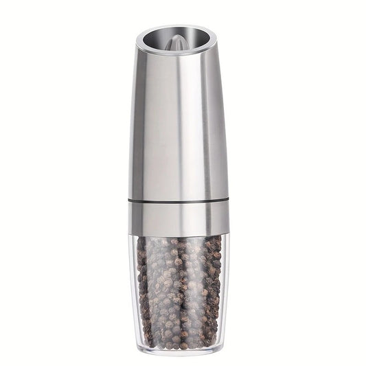 silver Gravity - sensing, grind with tilting —— Intelligent Pepper Grinder, adjust grind fineness freely for seasoning