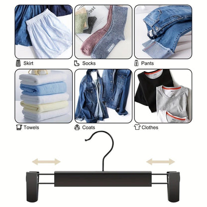 30-Pack Multi-Purpose Adjustable Pant Hangers: Thickened Non-Slip Clips, 360° Rotating Hook, Adjustable Width, Suitable for Organizing and Drying Various Clothes, Towels, and More.