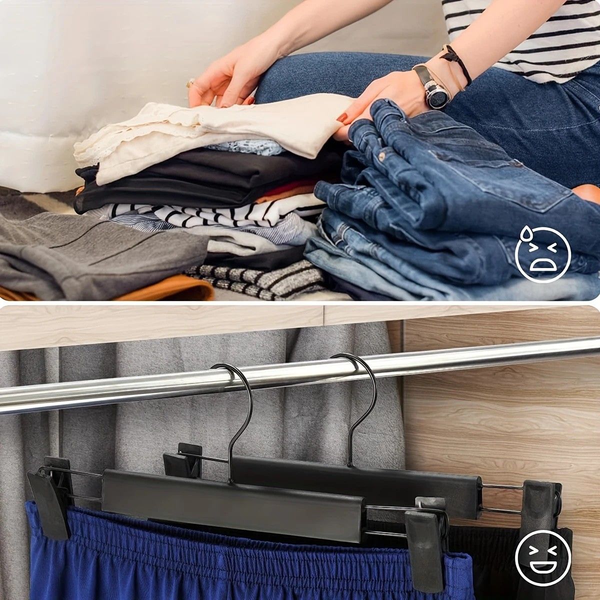 30-Pack Multi-Purpose Adjustable Pant Hangers: Thickened Non-Slip Clips, 360° Rotating Hook, Adjustable Width, Suitable for Organizing and Drying Various Clothes, Towels, and More.