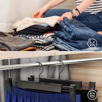 30-Pack Multi-Purpose Adjustable Pant Hangers: Thickened Non-Slip Clips, 360° Rotating Hook, Adjustable Width, Suitable for Organizing and Drying Various Clothes, Towels, and More.