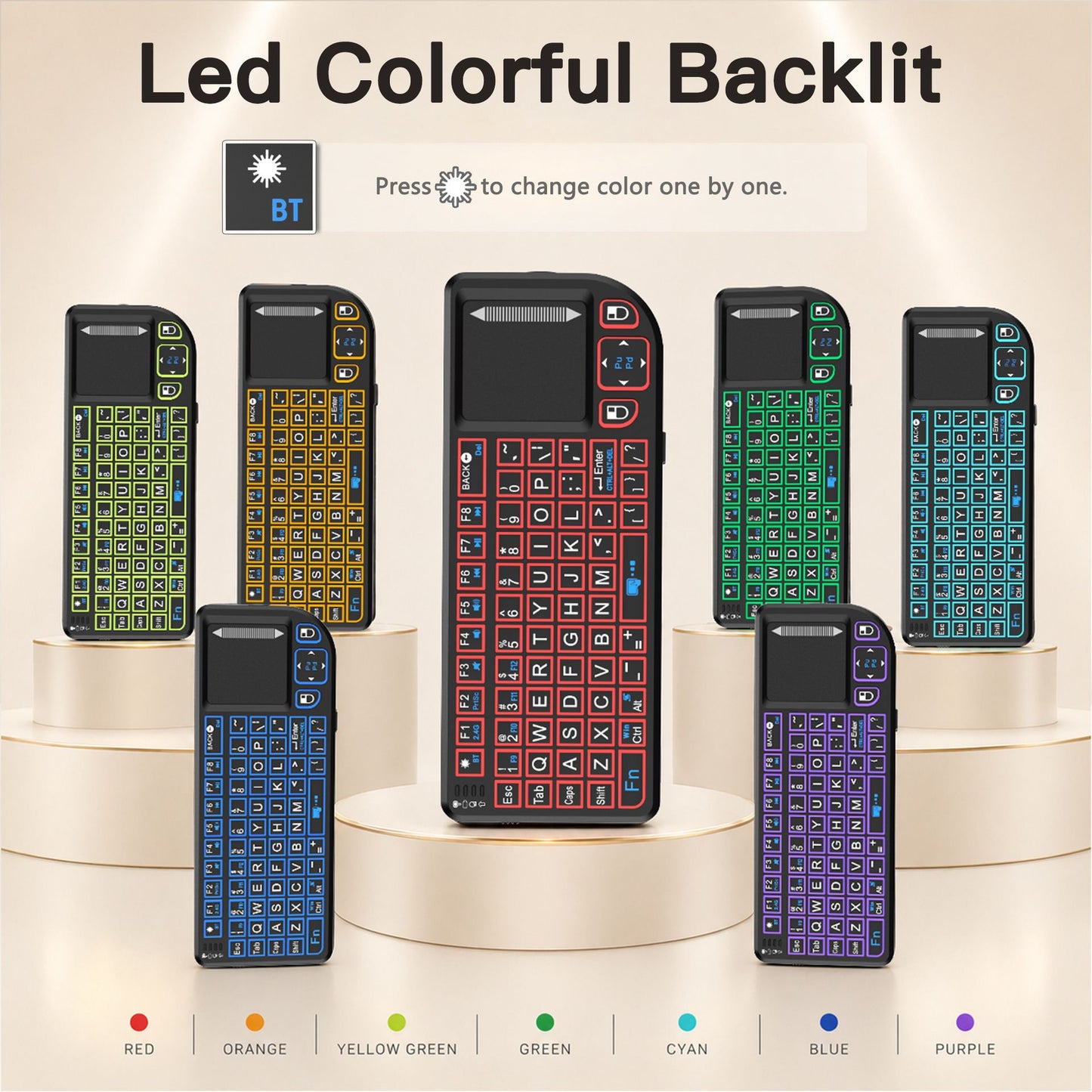 Multifunctional Mini Wireless Keyboard and Mouse Combo: Bluetooth & 2.4G Dual Mode, Integrated Laser Pointer and Touchpad, Multi-System Compatible, Essential Tool for Business Presentations and Office Work.