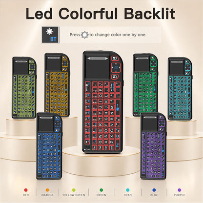 Multifunctional Mini Wireless Keyboard and Mouse Combo: Bluetooth & 2.4G Dual Mode, Integrated Laser Pointer and Touchpad, Multi-System Compatible, Essential Tool for Business Presentations and Office Work.
