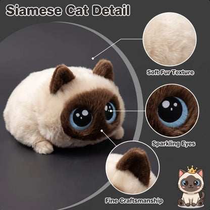 Adorable Big-Eyed Cat Plush Toy – Soft, Fluffy, Palm-Sized, Perfect for Playtime Cuddles and Soothing Companionship. (Dragon Li)