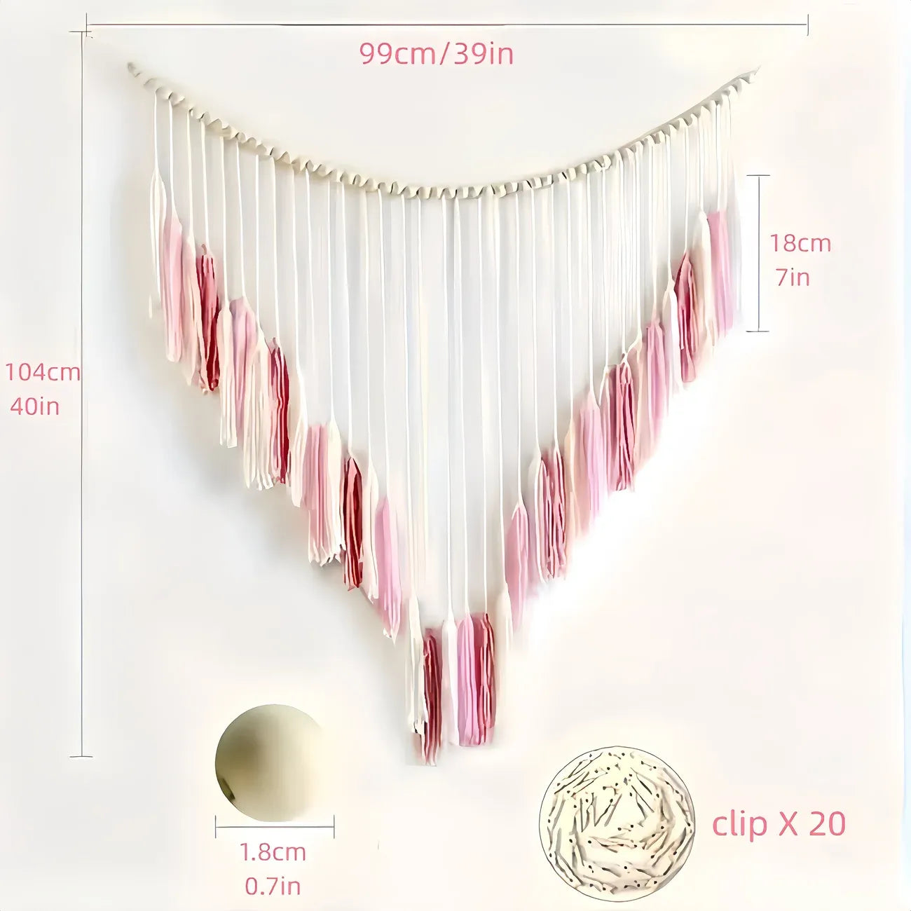 Bohemian Woven Wooden Bead Tassel Photo Wall Hanging: Cotton Handmade Clip-On Tapestry, Warm and Healing Decoration for Bedroom and Living Room
