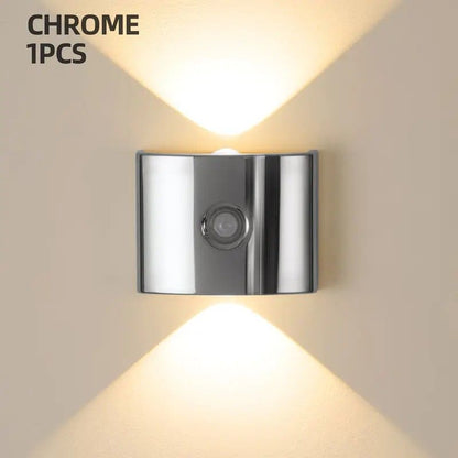 1PCS Induction wall lamp with three-color stepless dimming, 120° auto shut-off, USB rechargeable magnetic installation. Smart motion-sensing LED wall lamp, serving as both a night light and an ambient light./golden