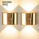 2PCS Induction wall lamp with three-color stepless dimming, 120° auto shut-off, USB rechargeable magnetic installation. Smart motion-sensing LED wall lamp, serving as both a night light and an ambient light./golden