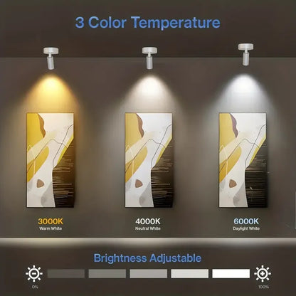 Drill Free Magnetic Charging Spotlight, 2000mAh Long Battery Life Touch Dimming, 350 Degree Rotation Multi Scene, Easily Create Home Ambiance/white