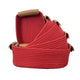5-piece cotton rope storage basket set, cotton woven with leather handles, multiple sizes for organizing desk sundries, beautiful and practical to enhance space style.(RED)