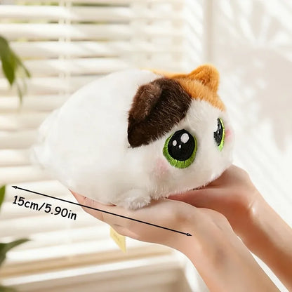 Adorable Big-Eyed Cat Plush Toy – Soft, Fluffy, Palm-Sized, Perfect for Playtime Cuddles and Soothing Companionship. (Calico Cat)