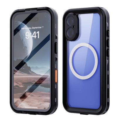 iPhone 16 Pro  Waterproof Phone Case IP68 Drop Protection Snow Dust Resistant with Lanyard for Swimming Skiing Off Road Adventures(black)