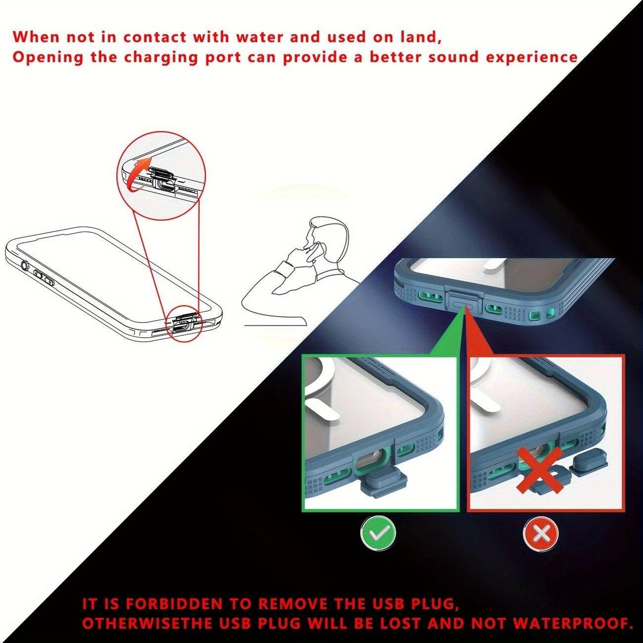 iPhone 16  Waterproof Phone Case IP68 Drop Protection Snow Dust Resistant with Lanyard for Swimming Skiing Off Road Adventures(blue)