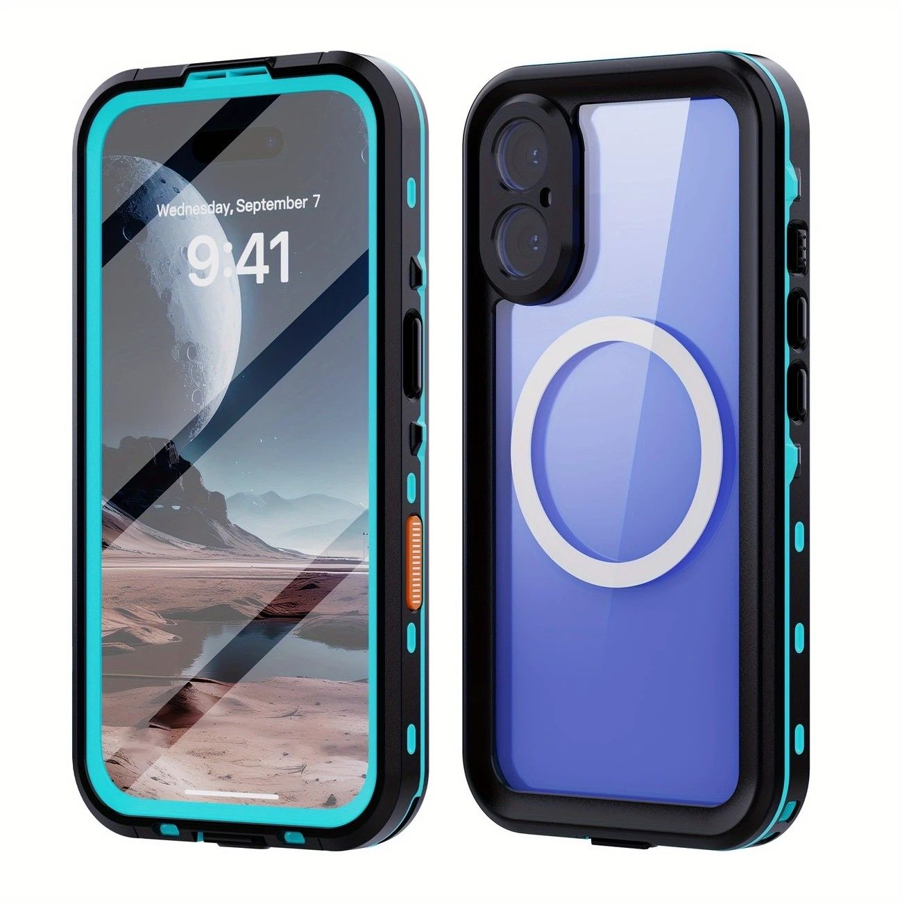 iPhone 16  Waterproof Phone Case IP68 Drop Protection Snow Dust Resistant with Lanyard for Swimming Skiing Off Road Adventures(black)